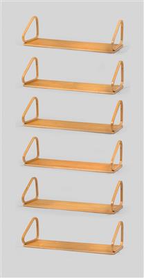 Six wall racks, designed by Alvar Aalto, - Design