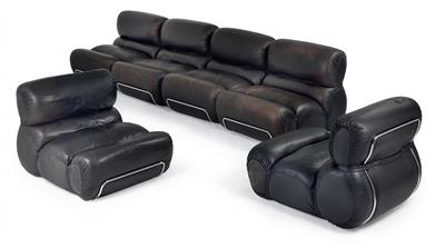 An “Orsola” suite comprising six upholstered seats, designed by Gastone Rinaldi, - Design
