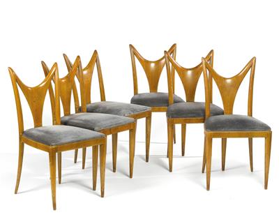A set of six chairs, designed by Guglielmo Ulrich, - Design