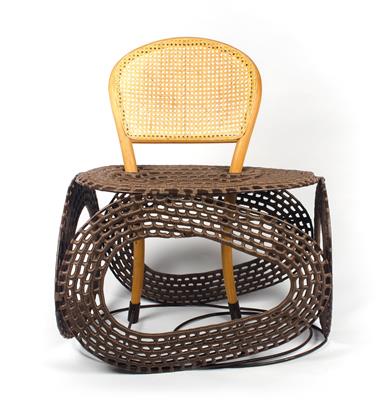 A “Chairman” chair, designed and manufactured by Nawaaz Saldulker, - Design