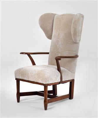 A high-back chair, designed by Hugo Gorge, - Design