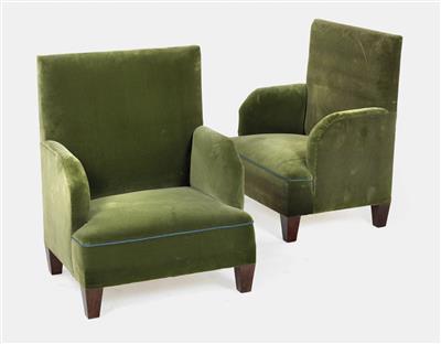 A pair of armchairs, designed by Adolf Loos, - Design