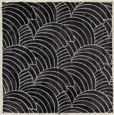 Textilentwurf mit Blattmotiv, Koloman Moser, - Design