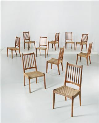 A set of ten “Elhara” chairs, J. T. Kalmar, - Design