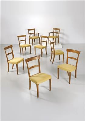 A pair of “Ravenna” armchairs and six “Ravenna” chairs, designed by Kaare Klint, - Design