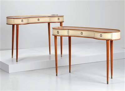 A pair of consoles, designed and manufactured by Halvdan Pettersson, - Design