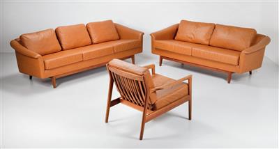 A suite of seat furniture: armchair model USA 75 and two sofas model Pasadena, designed by Folke Ohlsson, - Design