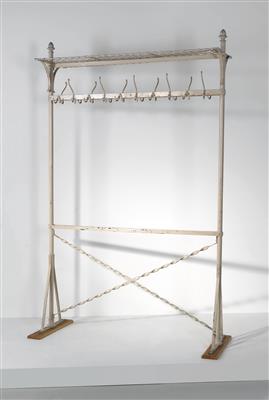 A large free-standing iron coat rack, designed by Architekturbüro Fellner & Helmer, Vienna, c. 1910, - Design