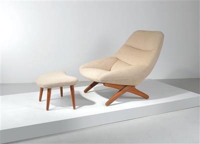 A lounge chair, Model No. ML 95, and ottoman, designed by Illum Wikkelsø c. 1960, - Design