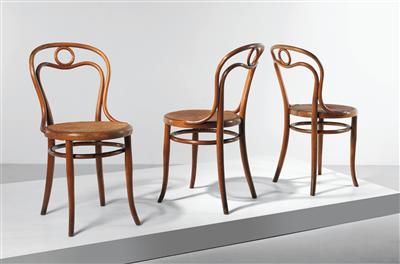 A set of three chairs, Model No. 31, designed and manufactured by Gebrüder Thonet, - Design