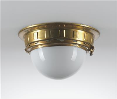 A ceiling light, designed by Otto Wagner c. 1910 for the Vienna Metropolitan Railway (Stadtbahn), - Design