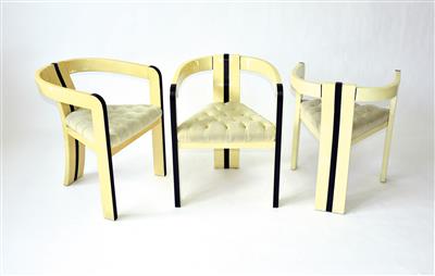 Three rare chairs, designed by Carlo Rampazzi* c. 1980, - Design