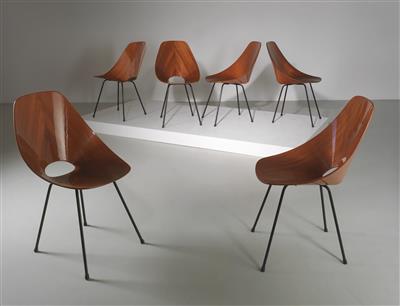 A set of six ‘Medea’ chairs, designed by Vittorio Nobili in 1955, - Design