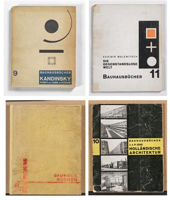 Bauhausbücher 8, 9, 10 and 11, specialist literature from the Bauhausbücher series. - Design