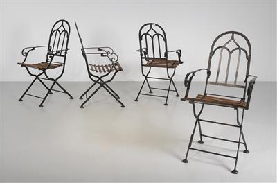 A set of four garden chairs, first half of the 20th century, - Design
