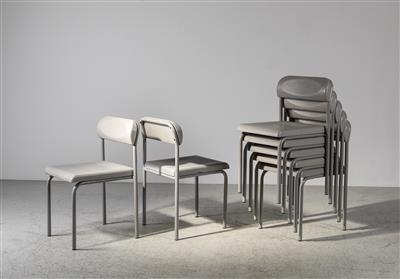 Satz von sieben Stühlen Mod. Greek, Entwurf Ettore Sottsass - Design
