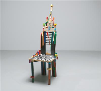 A Unique High-Back Chair Mod. “Corona Art Chair”, designed and manufactured by Johann Rumpf - Design