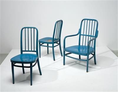 A Model No. A63/F armchair and two Model No. A63 chairs, designed by Gustav Adolf Schneck - Design