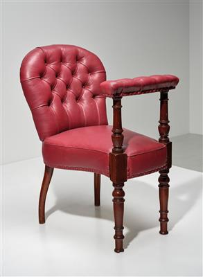 A Kibitzer chair / Rider’s Armchair No. 4338, c. 1903, manufactured by Friedrich Otto Schmidt, - Design