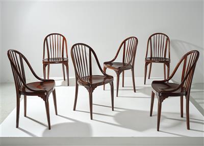 A set of six chairs, first third of the 20th century, manufactured by Thonet, - Design