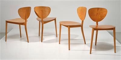 A set of four tripod chairs, designed by Max Bill - Design