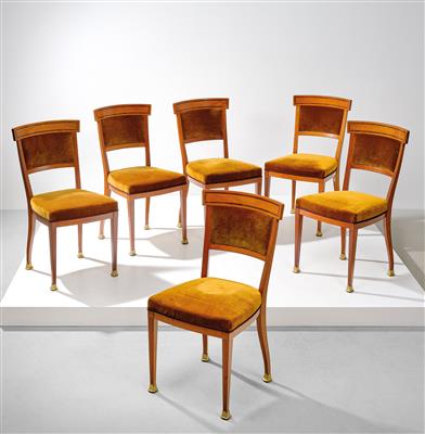 A Set of Six Chairs, designed and manufactured by Portois & Fix, - Design