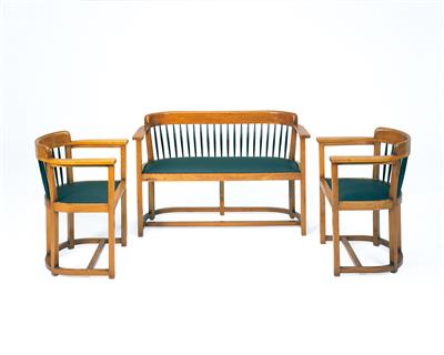 A Seating Group: Settee and Two Armchairs Mod. No. 1145, designed by Wilhelm Schmidt (attributed to) - Design