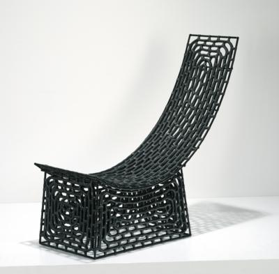 A “Black Panther Lounge Chair”, designed by Nawaaz Saldulker, - Design