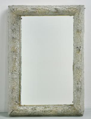 A large, illuminated frosted glass mirror, - Design