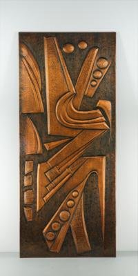 A large copper panel / wall relief, - Design
