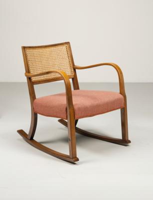 Seltener Schaukelstuhl Mod. 1418, Entwurf um 1930, für Fritz Hansen, - Design