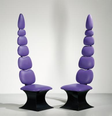 Two high-back chairs / thrones, - Design