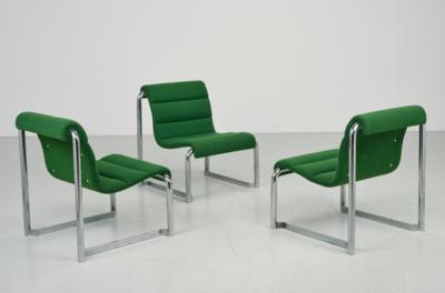 A set of three lounge chairs, second half of the 20th century, - Design