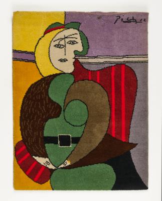 A carpet 'Femme assise dans un fauteuil rouge' from Art Collection 1996, after Pablo Picasso - Design