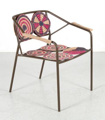 A unique armchair “Round mat woven”, designed and manufactured by Nawaaz Saldulker - Design