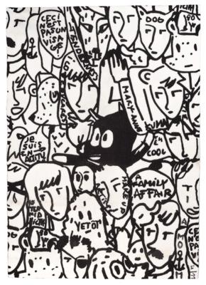 A “Visages” carpet, designed by Jean-Charles de Castelbajac for TB Designer, - Design