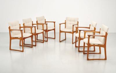 A set of six armchairs from the 1960s / 1970s for Vamdrup Stolefabrik, - Design