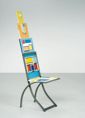 A unique high back chair ‘Hommage to Piet Mondrian’, - Design