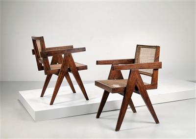 A pair of “Office Cane Armchairs”, designed by Pierre Jeanneret - Design First