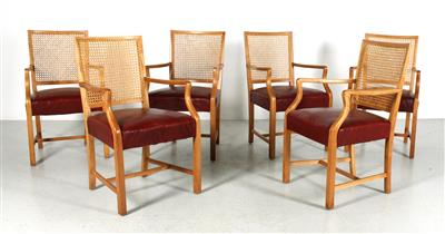 Satz von sechs Armlehnstühlen im Stile von Oswald Haerdtl, - Interior Design