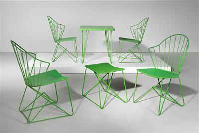 Sitzgruppe aus der Sonett Serie. Set bestehend aus einem Hocker, - Interior Design
