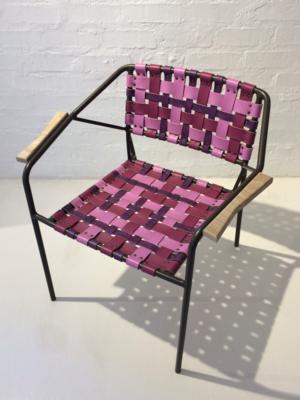 A “Pink Leather Chair”, designed and manufactured by Nawaaz Salkulker, South Africa - Design