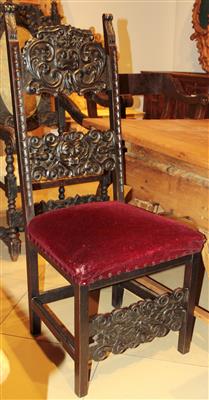 Paar Lehnstühle i. frühbarocker Art, - Furniture