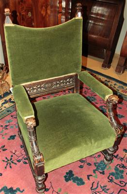 Historismus-Armsessel, - Furniture, carpets