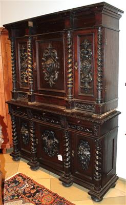 Historismus - Aufsatzkredenz, - Furniture, carpets