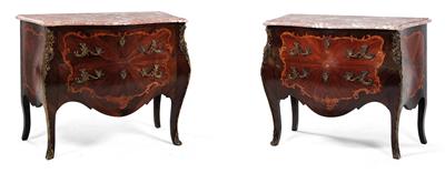 Paar Salonkommoden im Louis XV. Stil, - Furniture, carpets