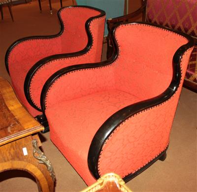 Paar Art Deco Fauteuils, - Mobili e tappeti