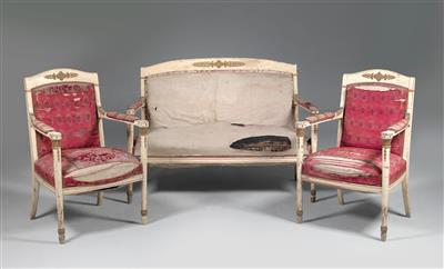 Klassizistische Sitzgarnitur, - Mobili e tappeti