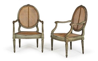 Paar Louis XVI Fauteuils, - Nábytek, koberce