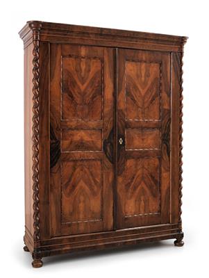Garderobeschrank um 1840/50, - Möbel, Design und Teppiche